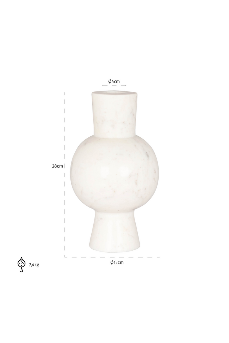 White Marble Rounded Vase | OROA Jonah | Oroatrade.com