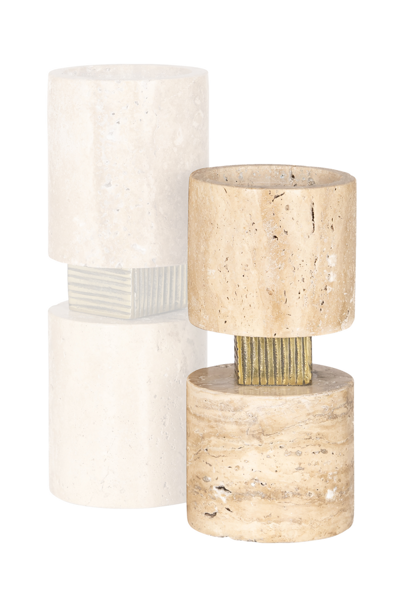 Beige Travertine Candle Holder | OROA Boaz | Oroatrade.com