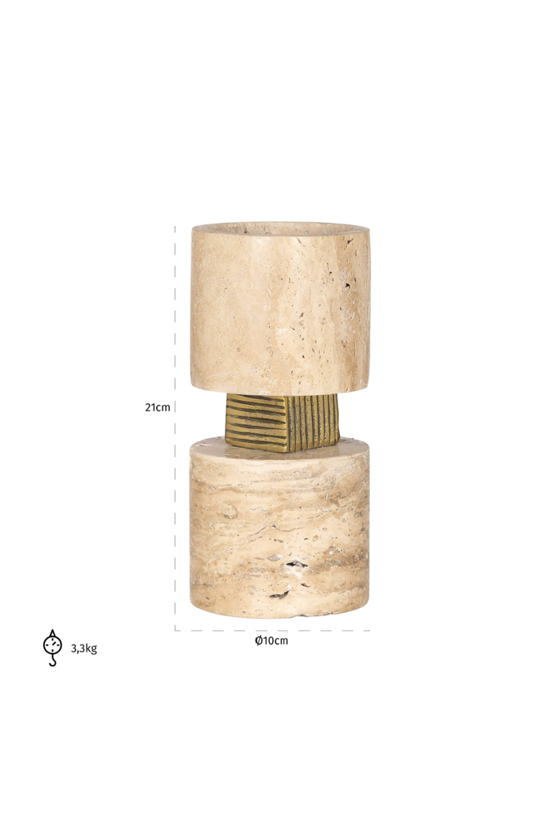 Beige Travertine Candle Holder | OROA Boaz | Oroatrade.com