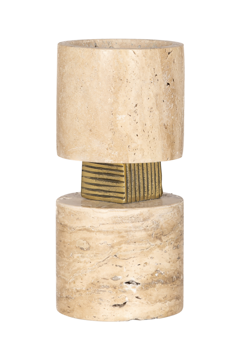 Beige Travertine Candle Holder | OROA Boaz | Oroatrade.com