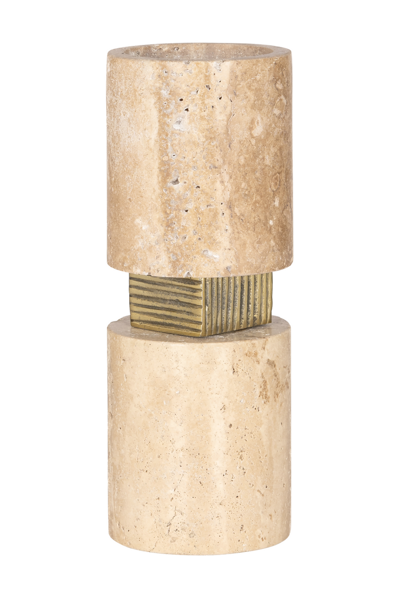 Beige Travertine Candle Holder | OROA Boaz | Oroatrade.com