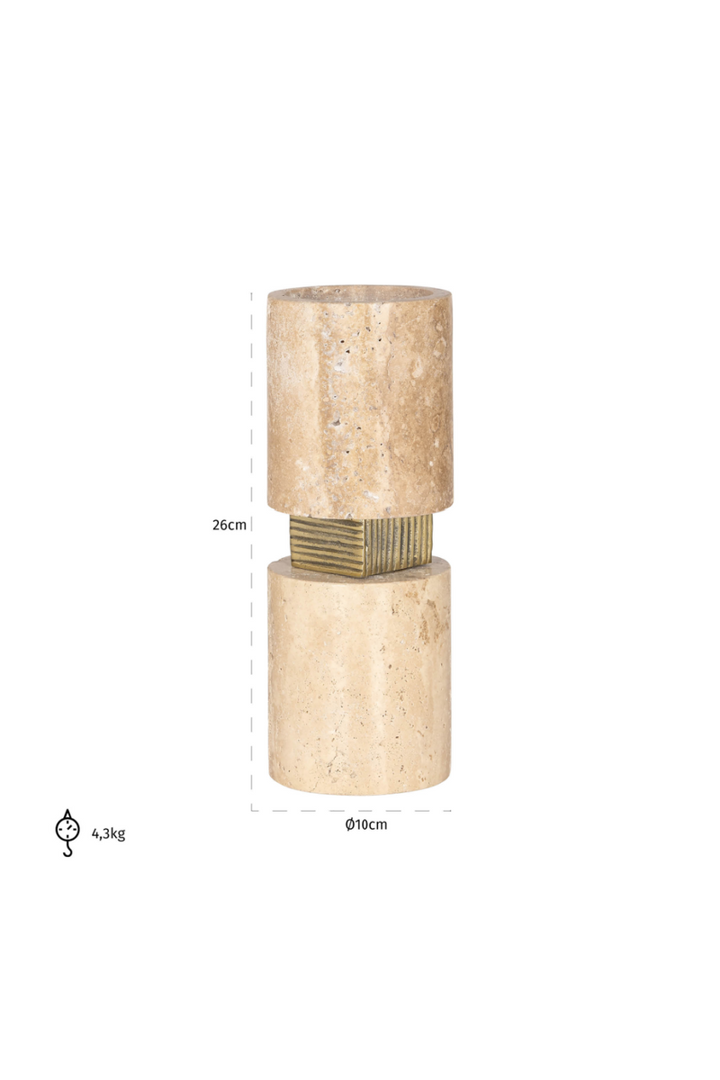 Beige Travertine Candle Holder | OROA Boaz | Oroatrade.com