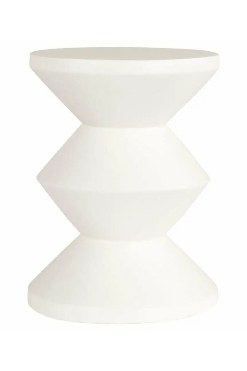 White Sculptural End Table | OROA Bloomstone