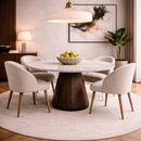 Round Marble Brown Dining Table | Richmond Interiors Oberoy