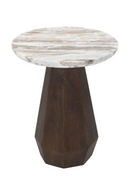 Round Marble Brown End Table | Richmond Interiors Oberoy | Oroatrade.com