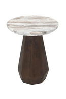 Round Marble Brown End Table | Richmond Interiors Oberoy | Oroatrade.com