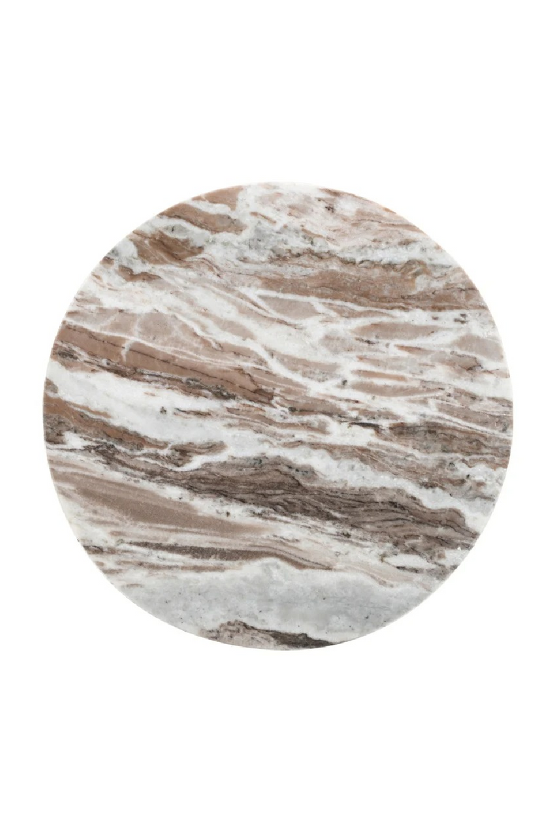 Round Marble Brown End Table | Richmond Interiors Oberoy | Oroatrade.com