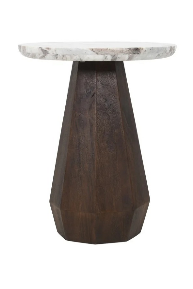 Round Marble Brown End Table | Richmond Interiors Oberoy | Oroatrade.com