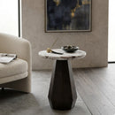 Round Marble Brown End Table | Richmond Interiors Oberoy