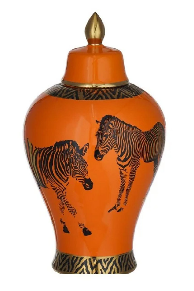 Zebra Print Orange Jar | OROA Lucia | Oroatrade.com