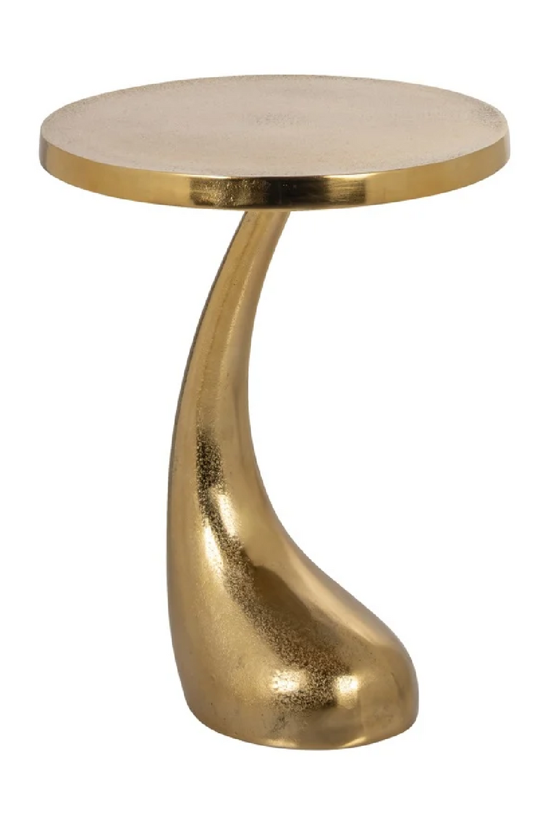 Gold Curved Pedestal End Table | OROA Dolphin | Oroatrade.com