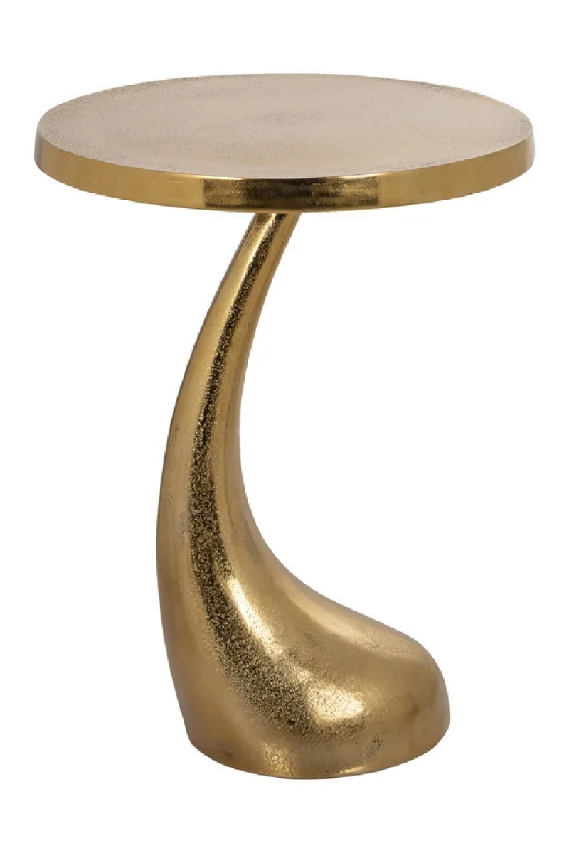 Gold Curved Pedestal End Table | OROA Dolphin | Oroatrade.com