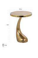 Gold Curved Pedestal End Table | Richmond Interiors Dolphin | Oroatrade.com