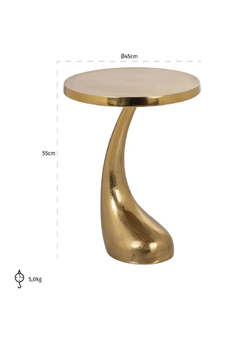 Gold Curved Pedestal End Table | OROA Dolphin | Oroatrade.com