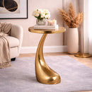 Gold Curved Pedestal End Table | Richmond Interiors Dolphin