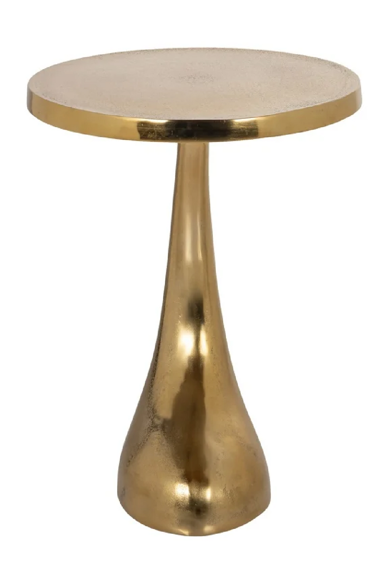 Gold Curved Pedestal End Table | OROA Dolphin | Oroatrade.com