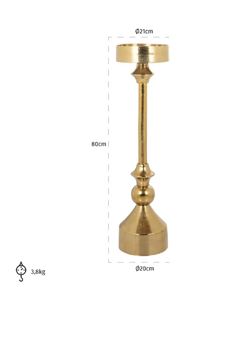 Gold Classic Candle Holder S | OROA Presley