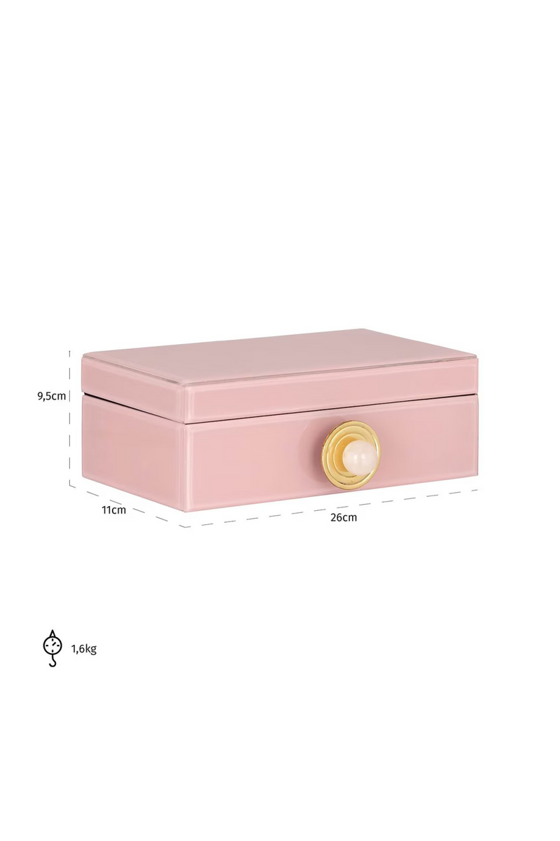 Pink Glass Storage Box | OROA Jamila | Oroatrade.com