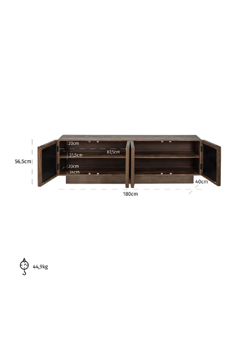 Mango Wood 4-Door TV Unit | OROA Bryant | Oroatrade.com