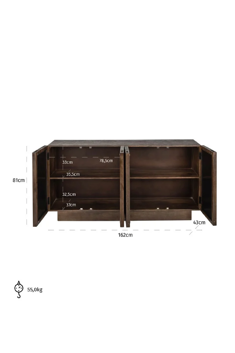 Mango Wood 4-Door Sideboard | OROA Bryant | Oroatrade.com