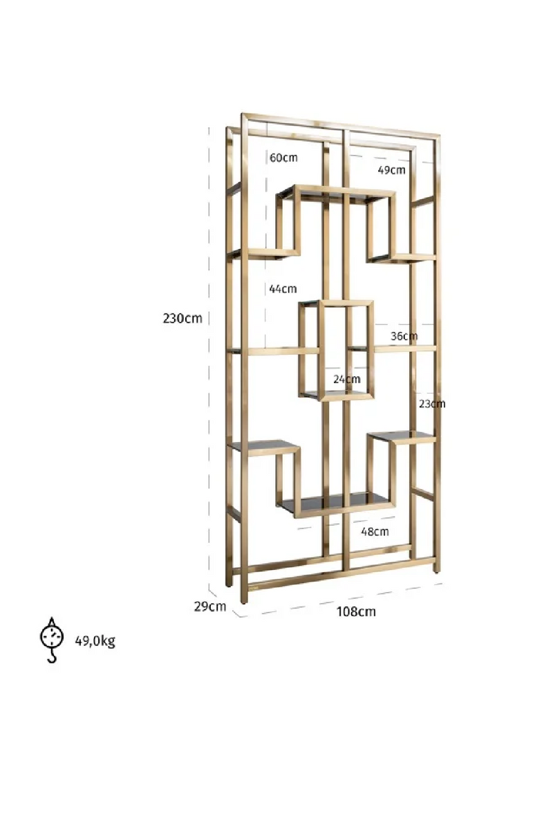 Geometrical Gold Cabinet | OROA Magnus | Oroatrade.com
