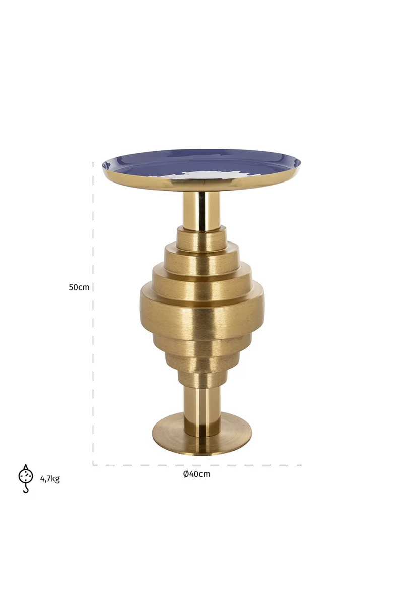 Blue Tiered End Table | OROA Renao | Oroatrade.com