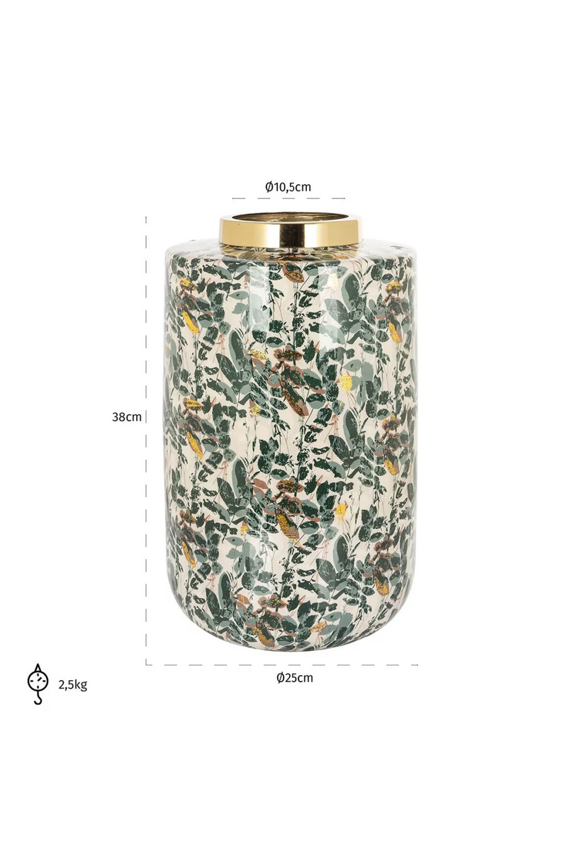 Green Leaves Enamel Vase | OROA Omono | Oroatrade.com