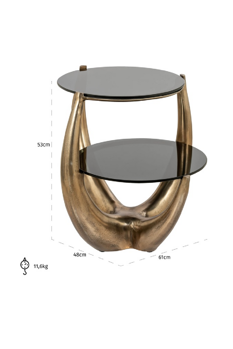 Gold 2-Layer End Table | OROA Aida | Oroatrade.com