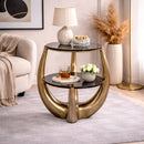 Gold 2-Layer End Table | Richmond Interiors Aida