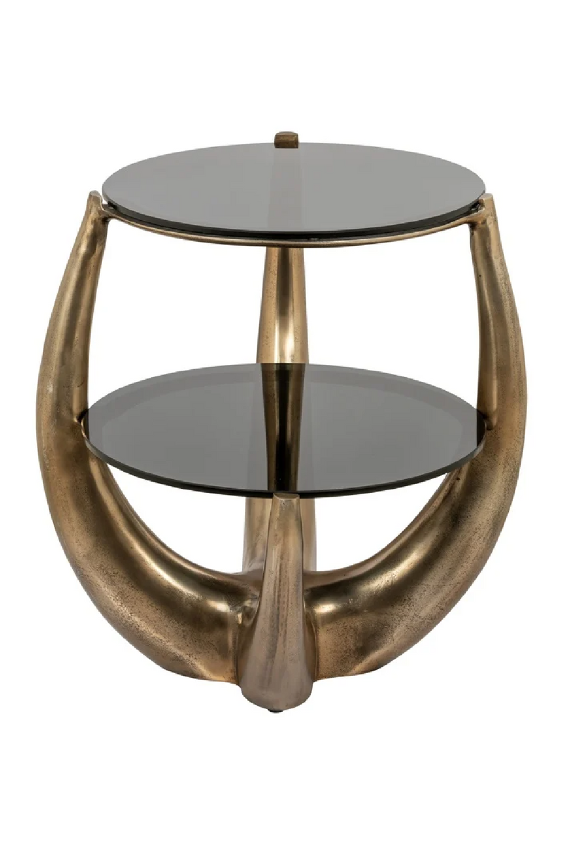 Gold 2-Layer End Table | OROA Aida | Oroatrade.com