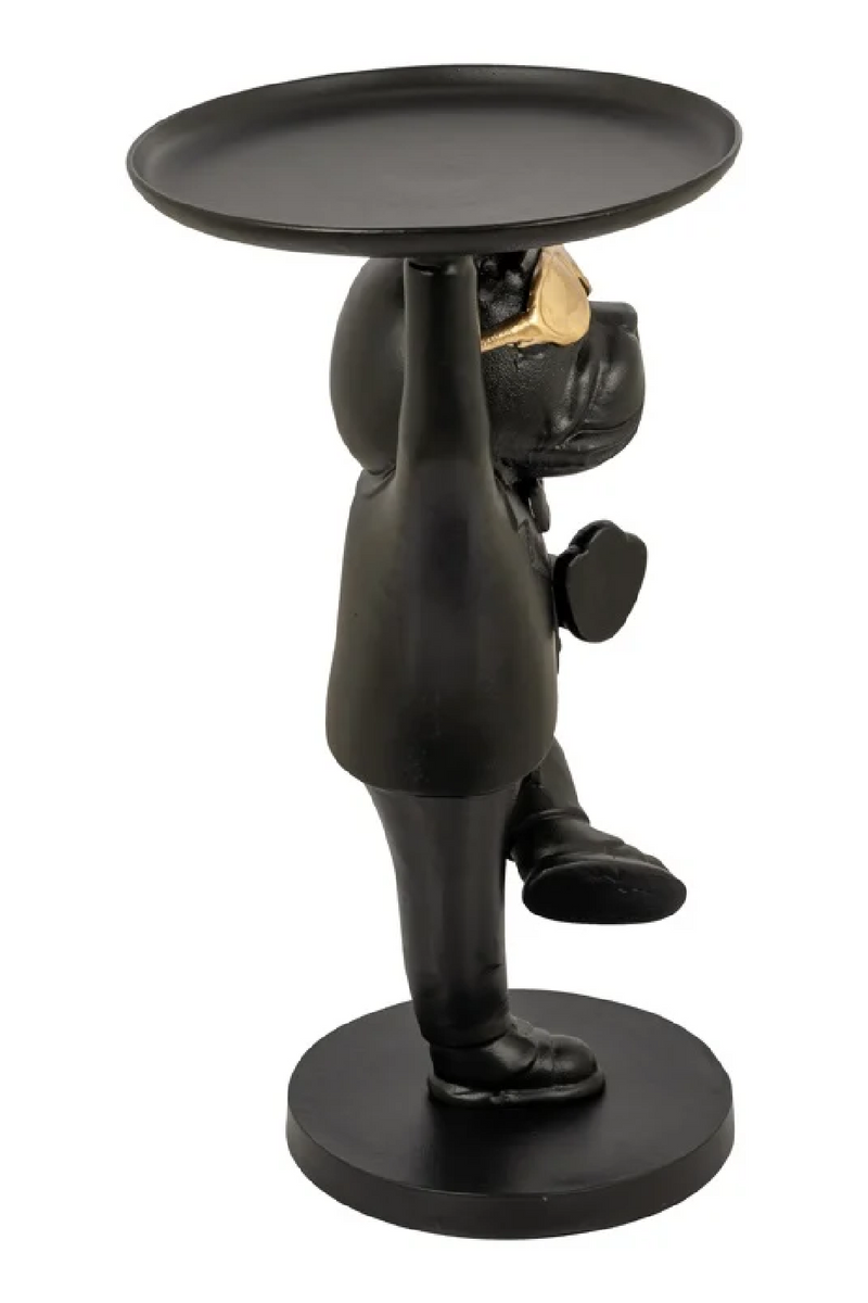 Dog Sculpture Black End Table | OROA Bullie | Oroatrade.com