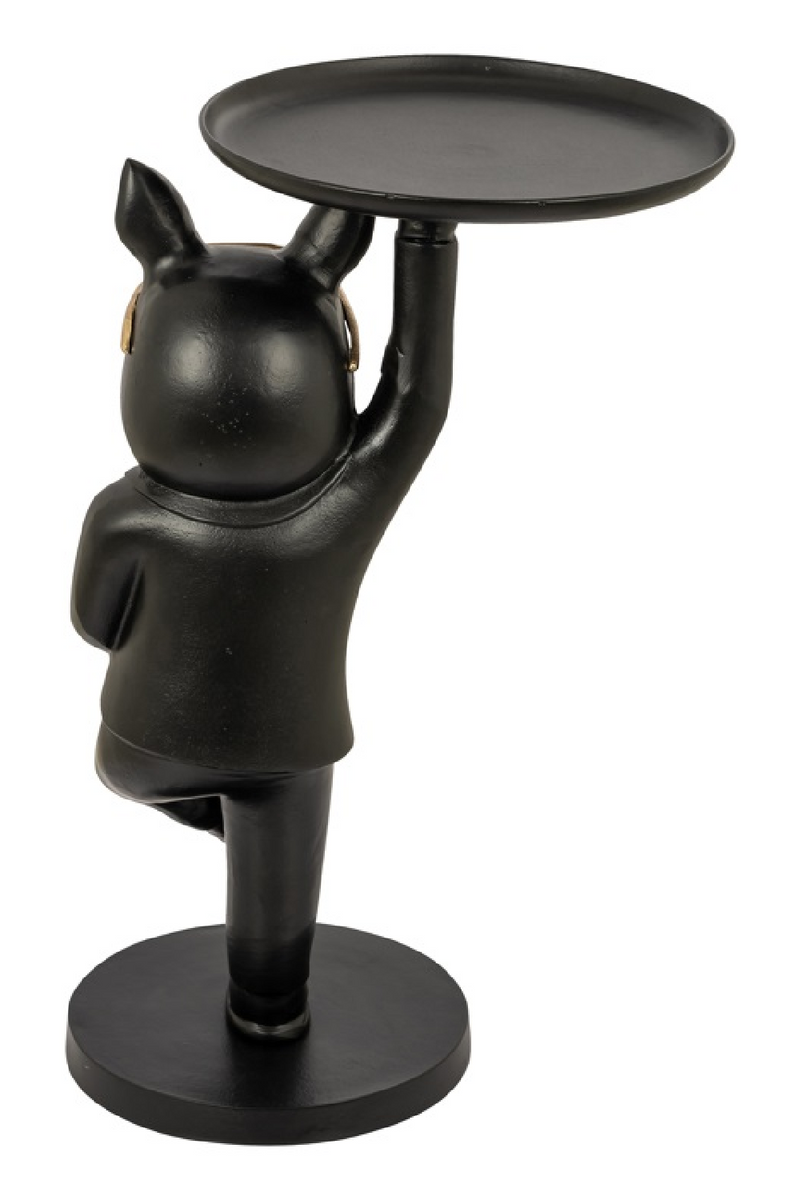 Dog Sculpture Black End Table | OROA Bullie | Oroatrade.com