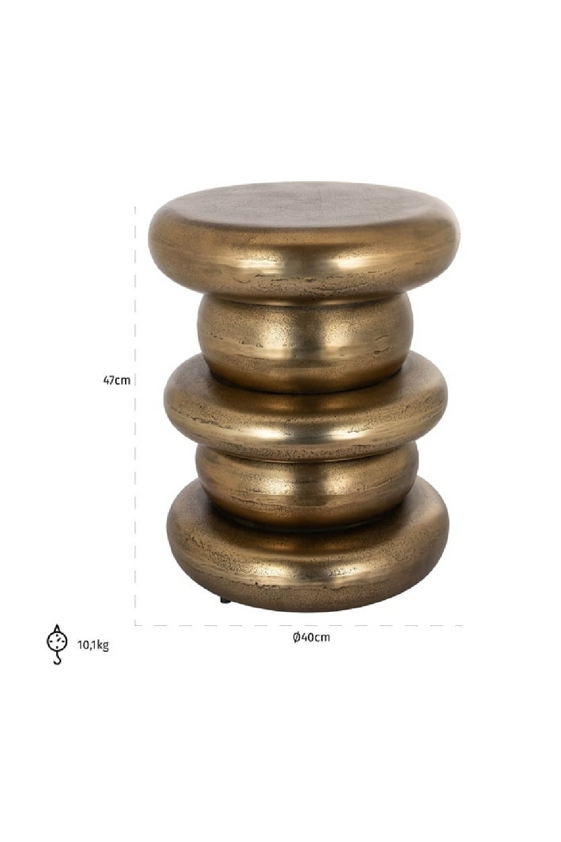 Gold Aluminium End Table | OROA Ela | Oroatrade.com