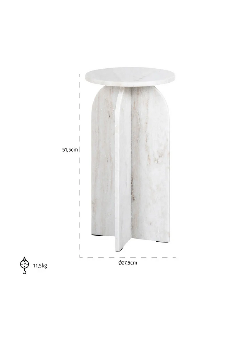 Beige Marble Round End Table | OROA Luciano | Oroatrade.com