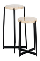 Beige Marble End Table Set (2) | Richmond Interiors Dillinger | Oroatrade.com