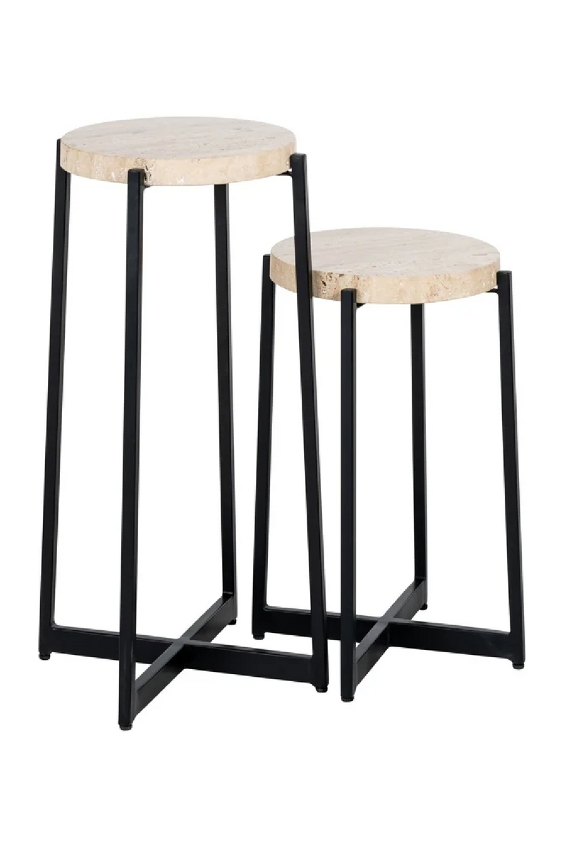 Beige Marble End Table Set (2) | OROA Dillinger | Oroatrade.com