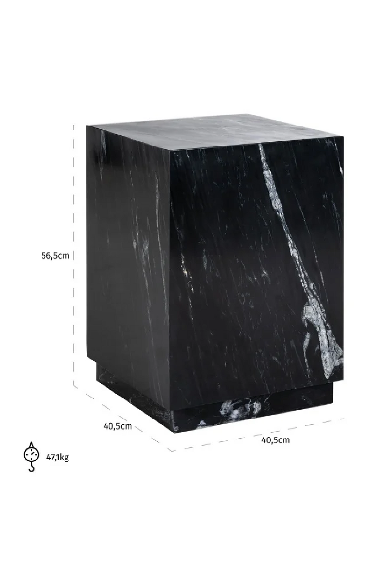 Black Marble Square End Table | OROA Salvatore | Oroatrade.com