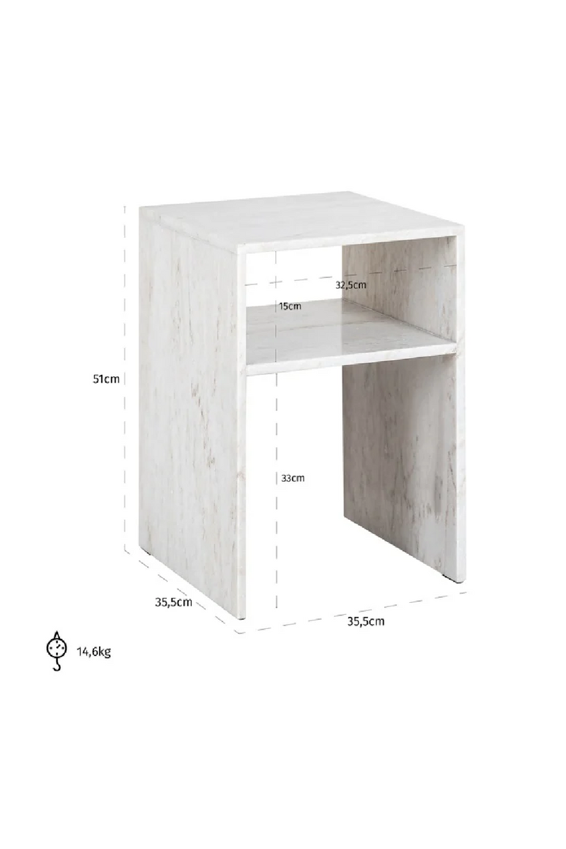 Marble Beige End Table | OROA Moran | Oroatrade.com