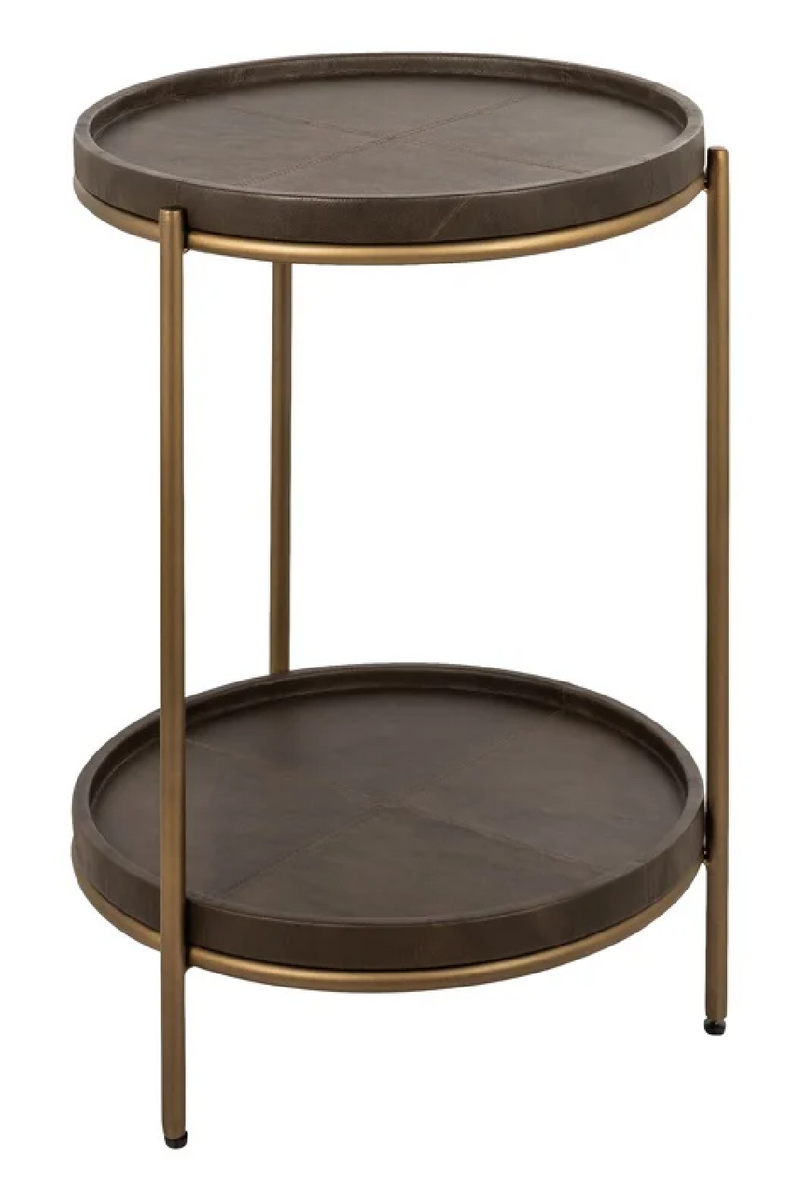 Brown Leather End Table | OROA Zillon | Oroatrade.com