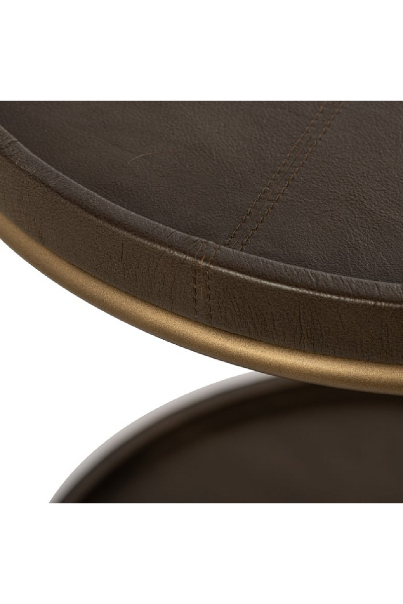 Brown Leather End Table | OROA Zillon | Oroatrade.com