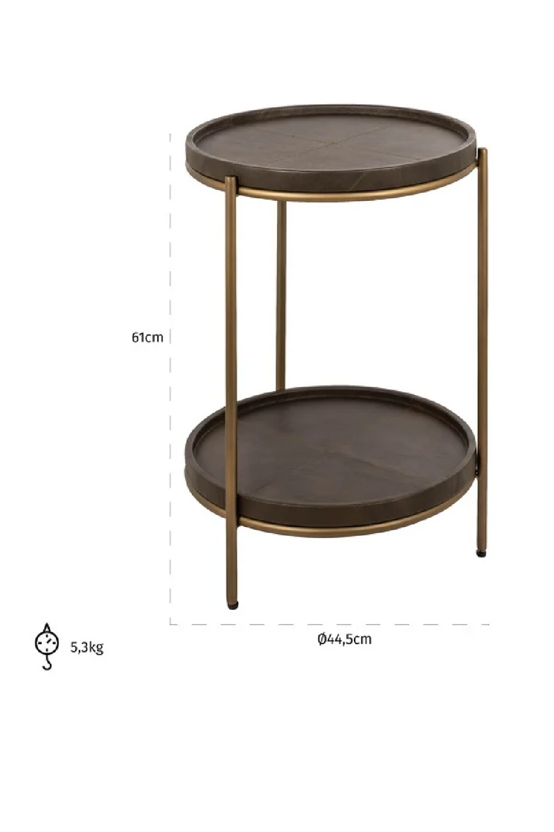 Brown Leather End Table | OROA Zillon | Oroatrade.com