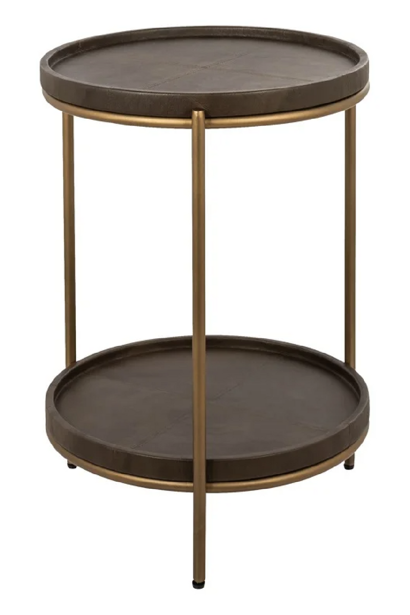 Brown Leather End Table | OROA Zillon | Oroatrade.com