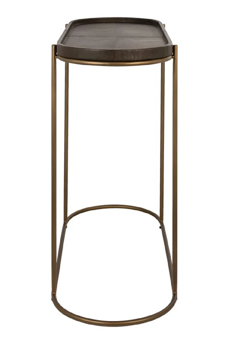 Brown Leather Console Table | OROA Zillon | Oroatrade.com