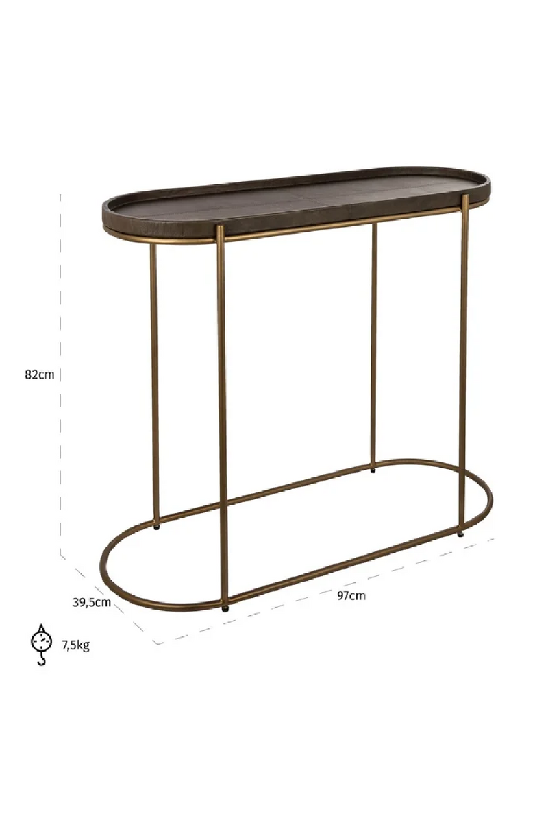 Brown Leather Console Table | OROA Zillon | Oroatrade.com