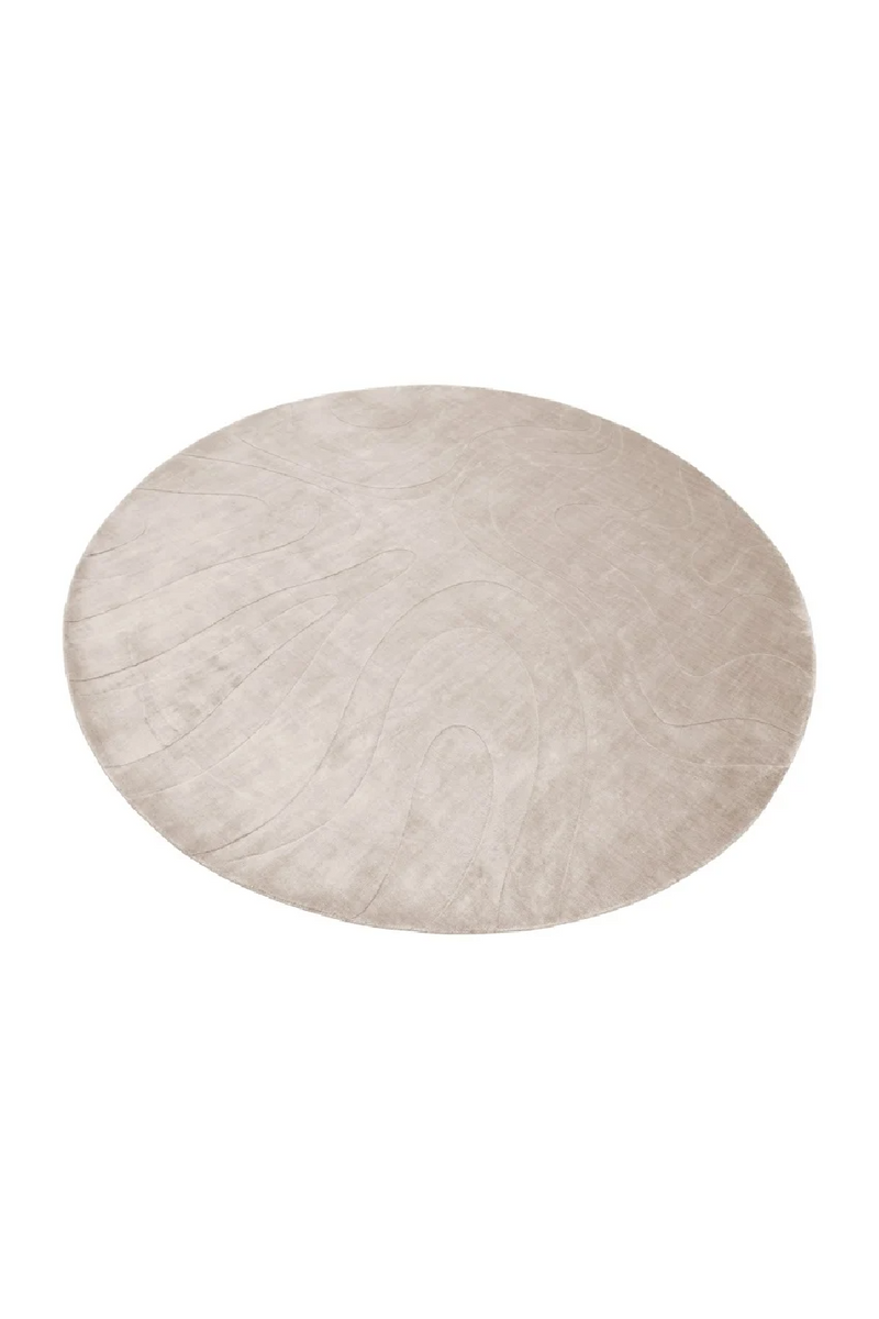 Beige Viscose Round Carpet | OROA Addison | Oroatrade.com