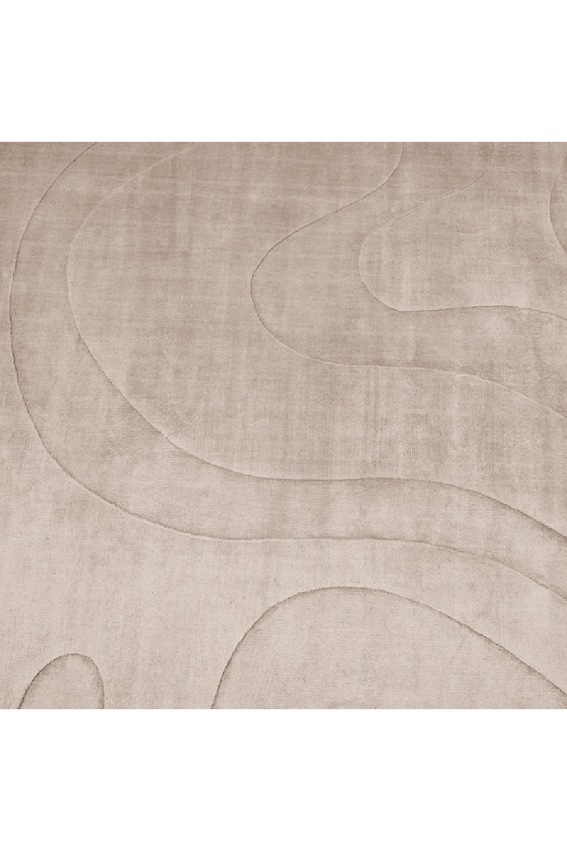 Beige Viscose Round Carpet | OROA Addison | Oroatrade.com