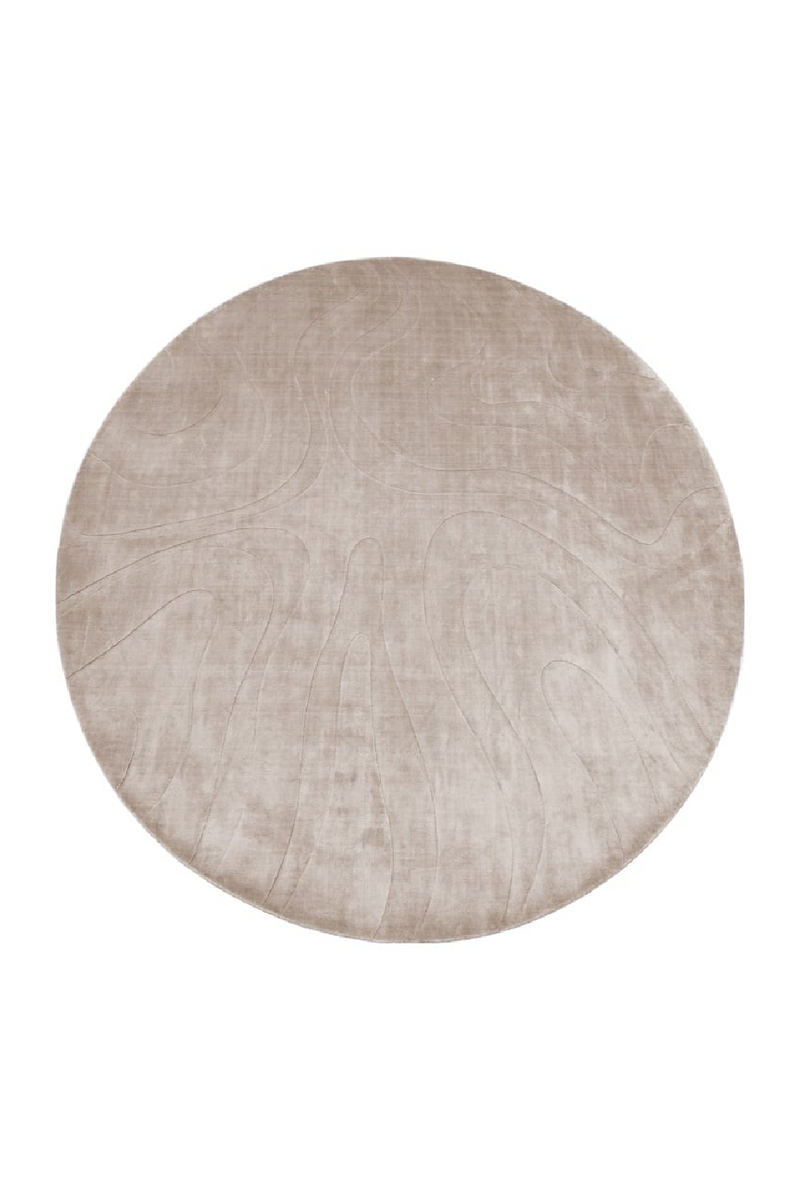 Beige Viscose Round Carpet | OROA Addison | Oroatrade.com