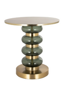 Green Glass Pedestal End Table | Richmond Interiors Dalina | Oroatrade.com