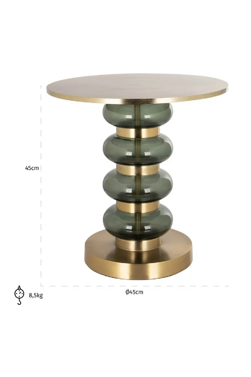 Green Glass Pedestal End Table | OROA Dalina | Oroatrade.com