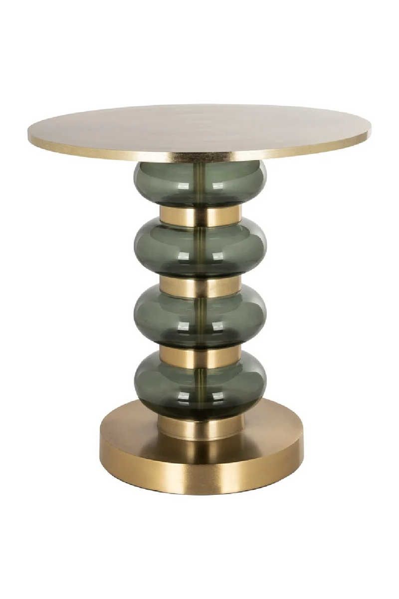 Green Glass Pedestal End Table | OROA Dalina | Oroatrade.com